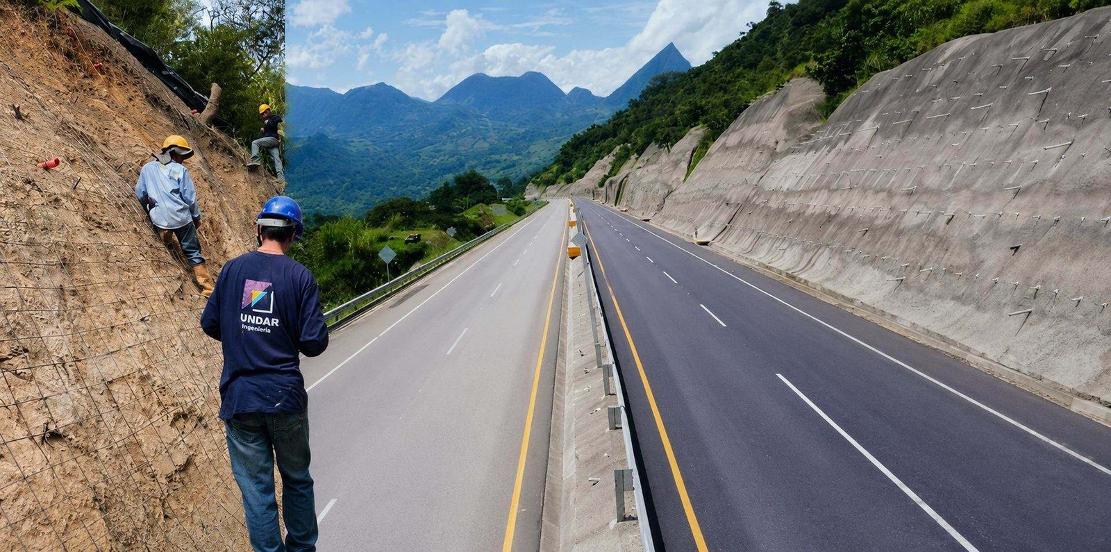 Vía e infraestructura vial construida por Fundar Ingenieros